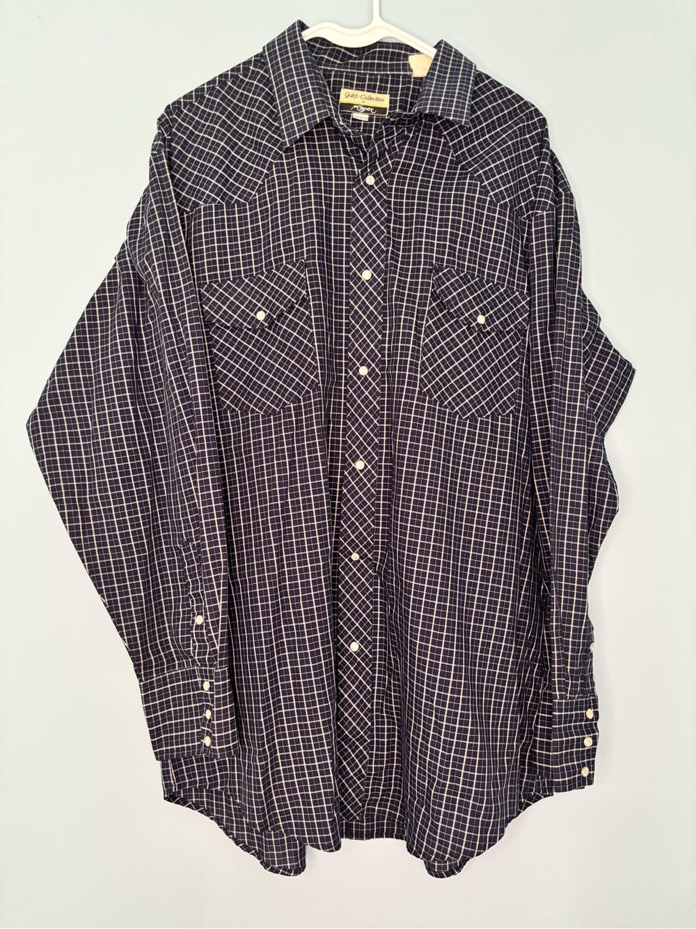 Gold Collection by Roper Mens Plaid Collared Pearl Snap Long Sleeve Shirt 2XL
